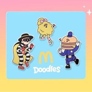 McDonald’s x Doodles Limited Edition Collector’s Pins - Hamburglar and Friends